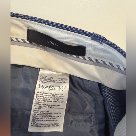 Banana Republic Logan Blue Plaid Dress Pants Size 6 - Picture 3 of 4